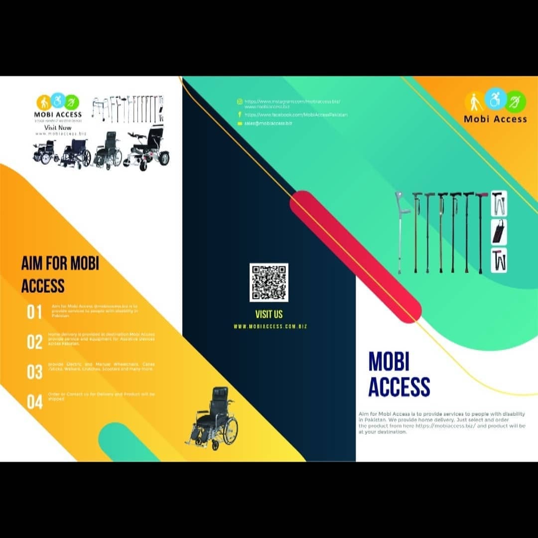 Mobi Access brochure — designed by Sajeel for STEP's assistive devices store